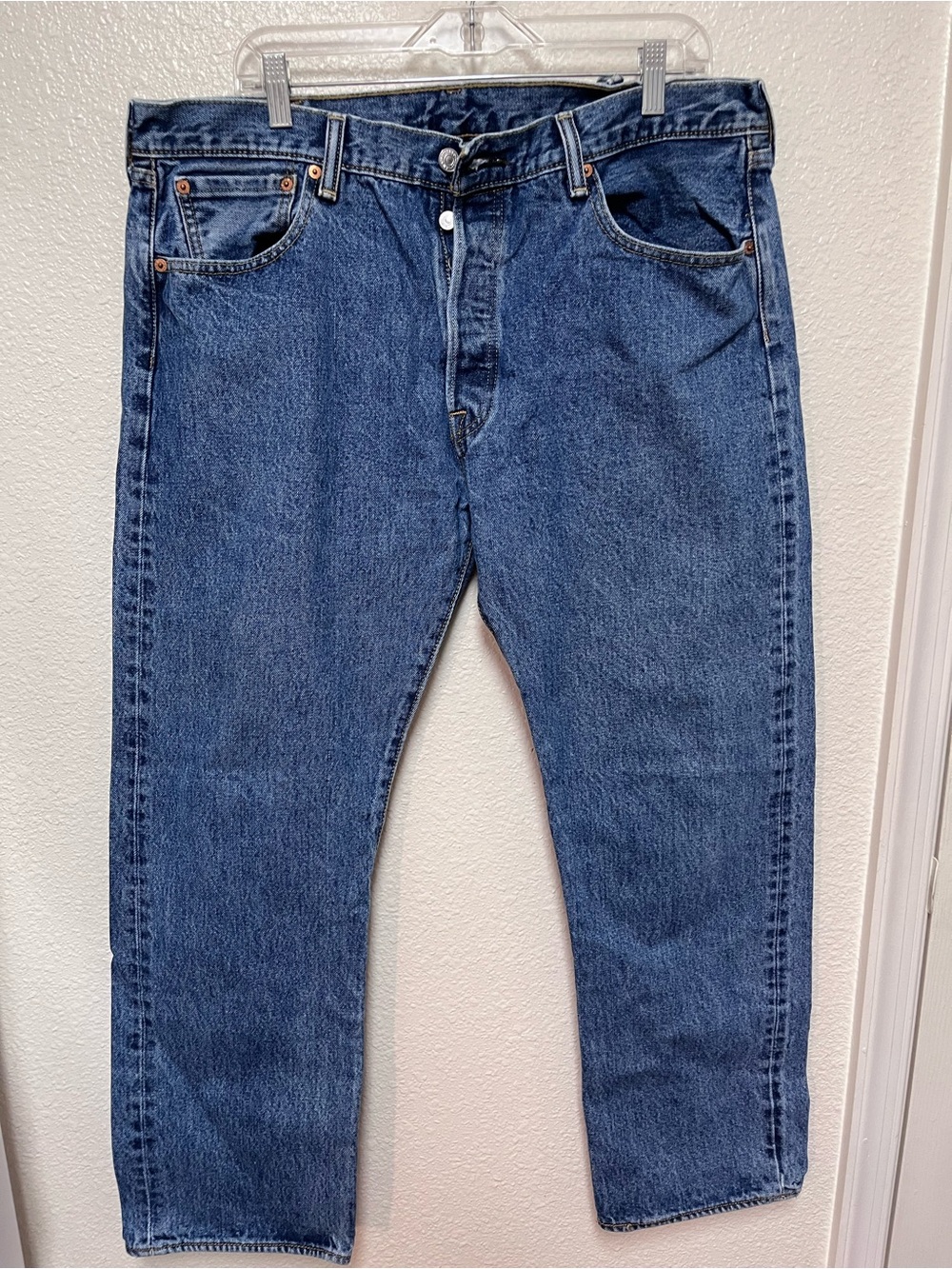 Levi's 501 Original Men's Blue Straight Leg Jeans Size 38 x 30 SM HOLE